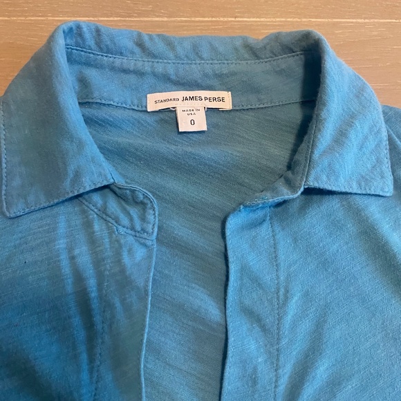 JAMES PERSE knit turquoise shirt in size 0 - Picture 6 of 7